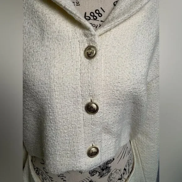 Maje textured tweed dress with open front NWT Size 42= XL